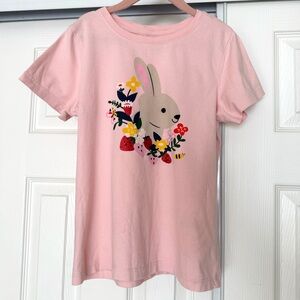 Janie and Jack  Pink Bunny Graphic Girls shirt Size 8